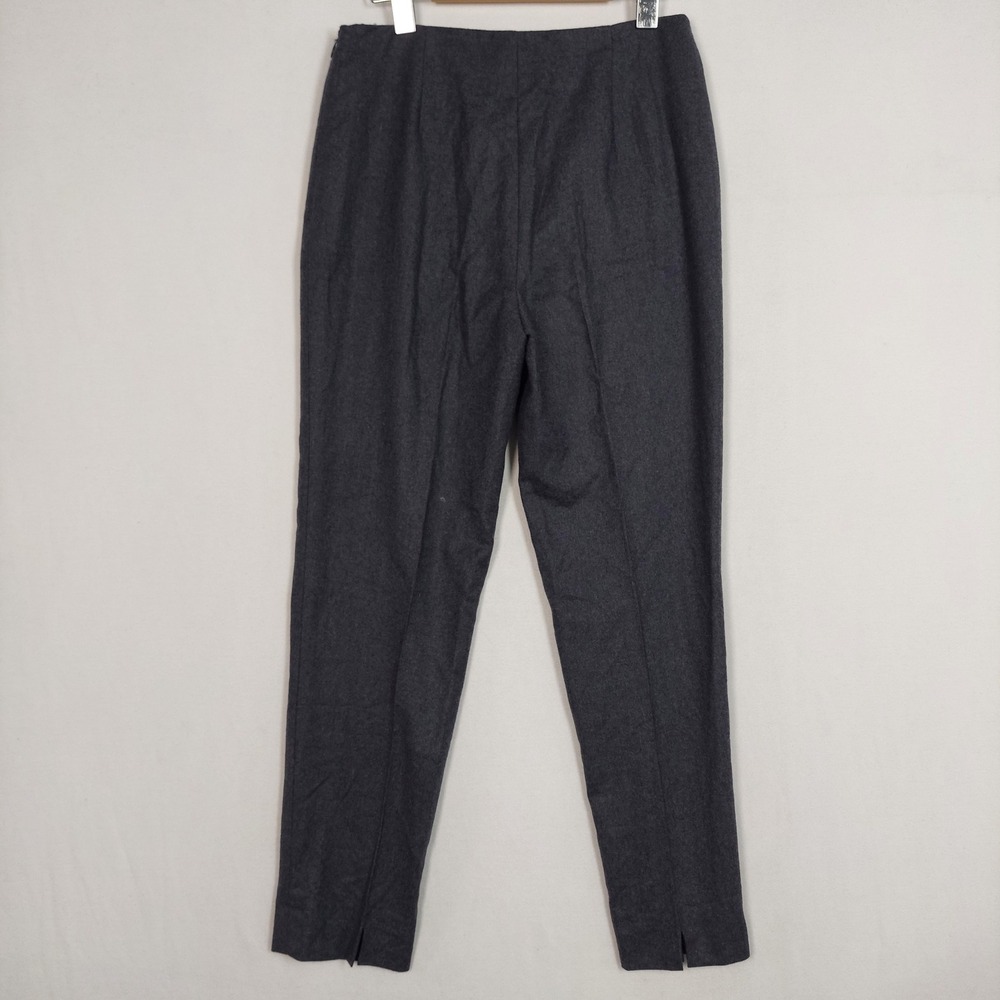 Piazza Sempione Monia Charcoal Gray Wool Blend Slim Straight Leg Pants Italy